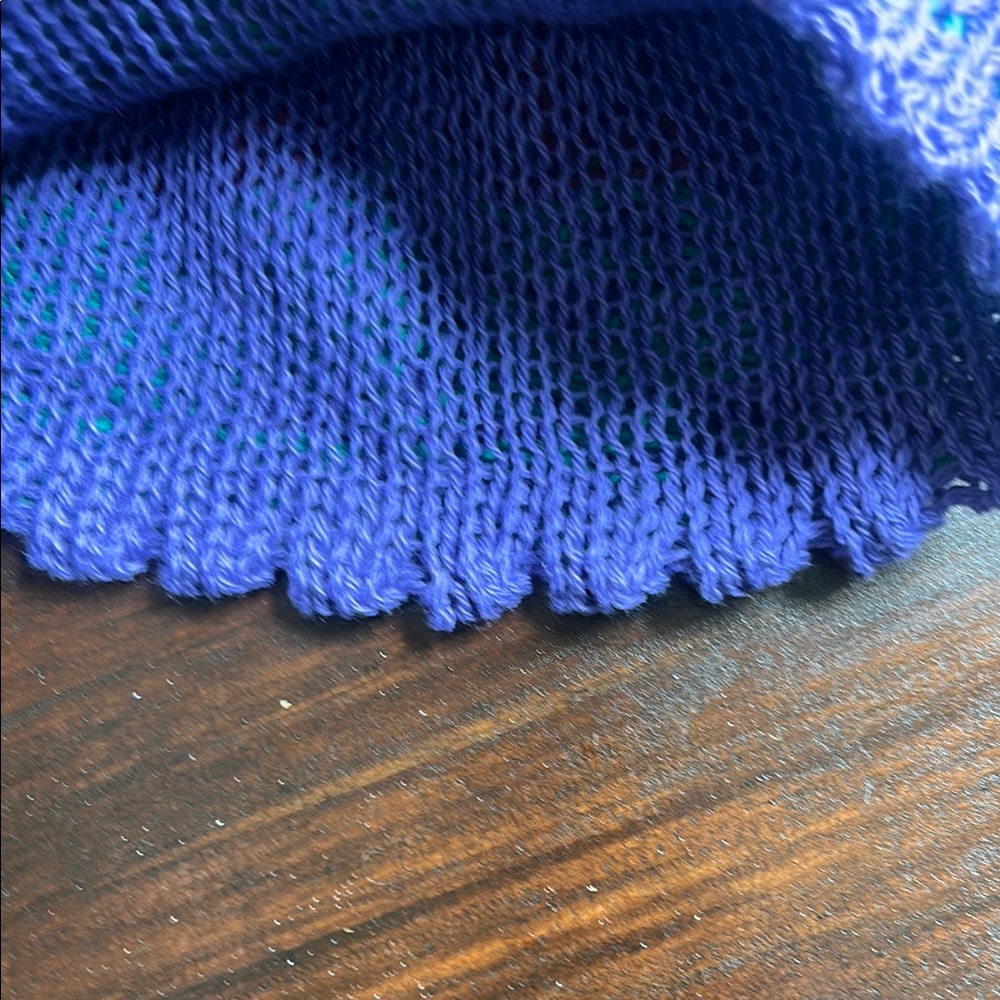 Purple Knit Kids Beanie with Floral Design - Picture 2 of 5